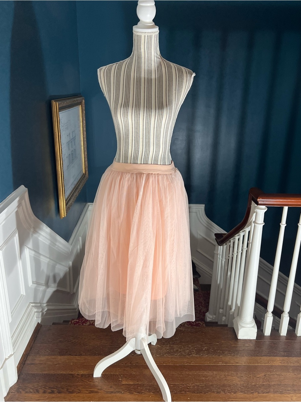 Women’s blush Tulle Midi Skirt full fairy whimsy party S431 dance